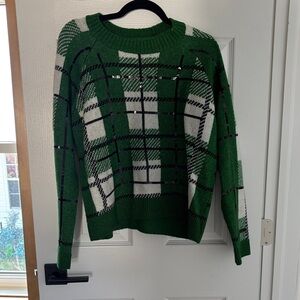 Green Plaid Women's Sweater